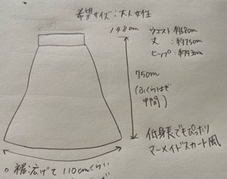 低身長でもぴったりサイズのマーメイドスカート by おちび (14751 B)